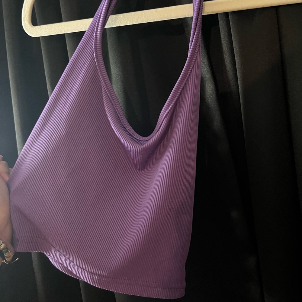 SHEIN Vibrant Purple Ribbed Top